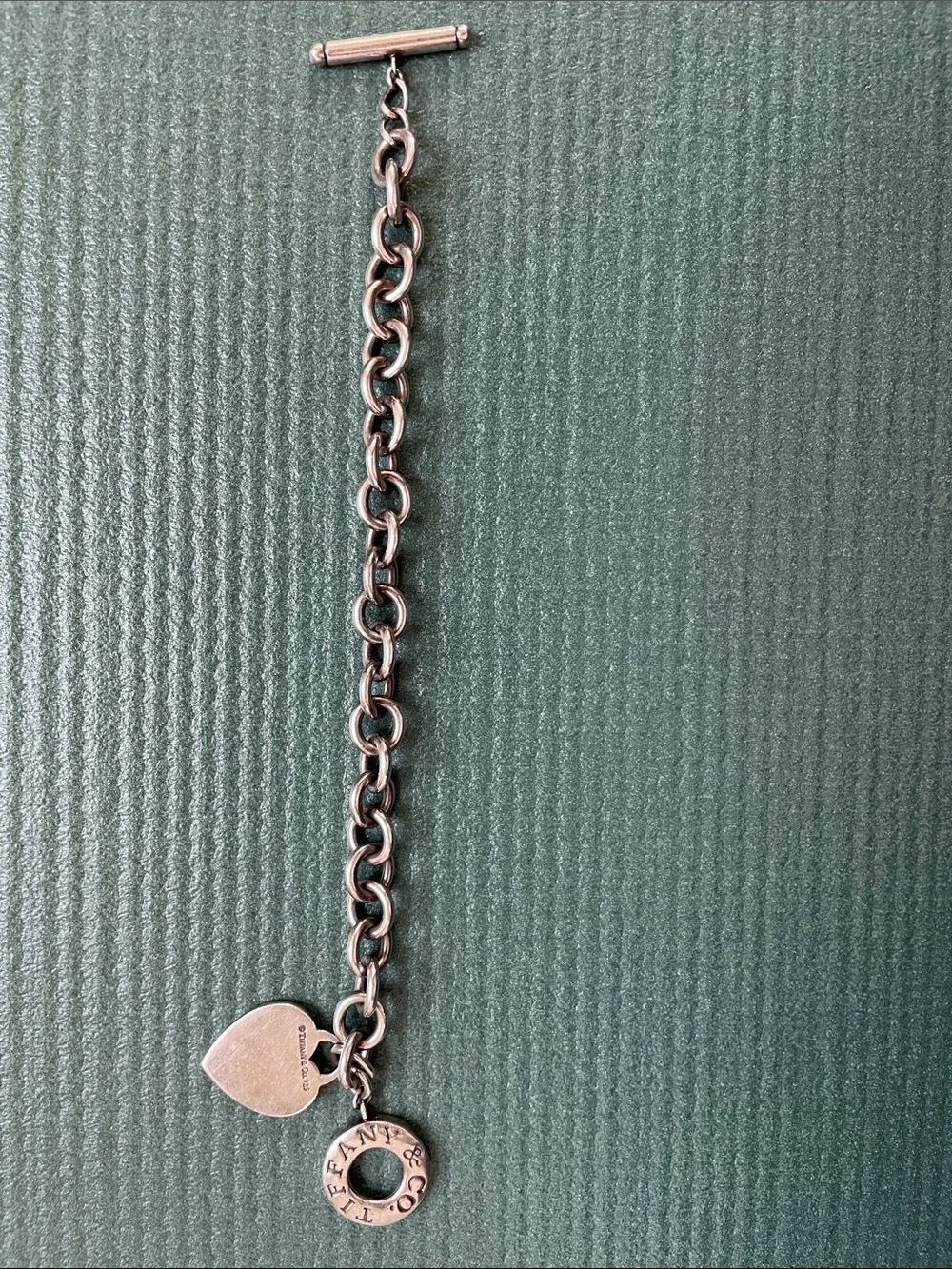 Authentic Tiffany heart tag bracelet with toggle link